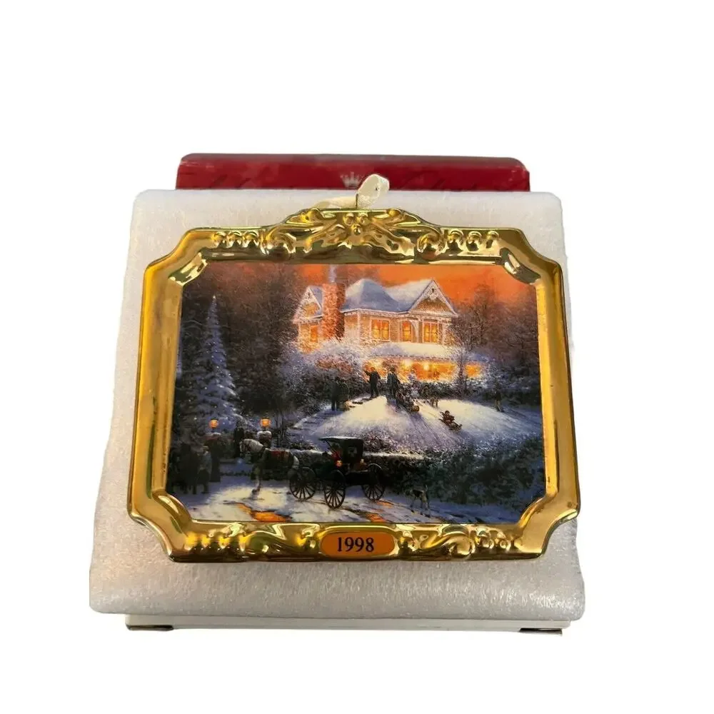 Hallmark Keepsake Ornaments Victorian Christmas Thomas Kinkade Lot Of 3 Vintage